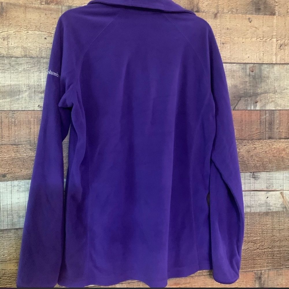 Columbia‎ purple fleece long sleeve 1/4 zip pullover, size medium - Picture 3 of 6